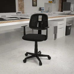 Flash Furniture Flash Fundamentals Mesh Low/Mid-Back Task Chair, Black