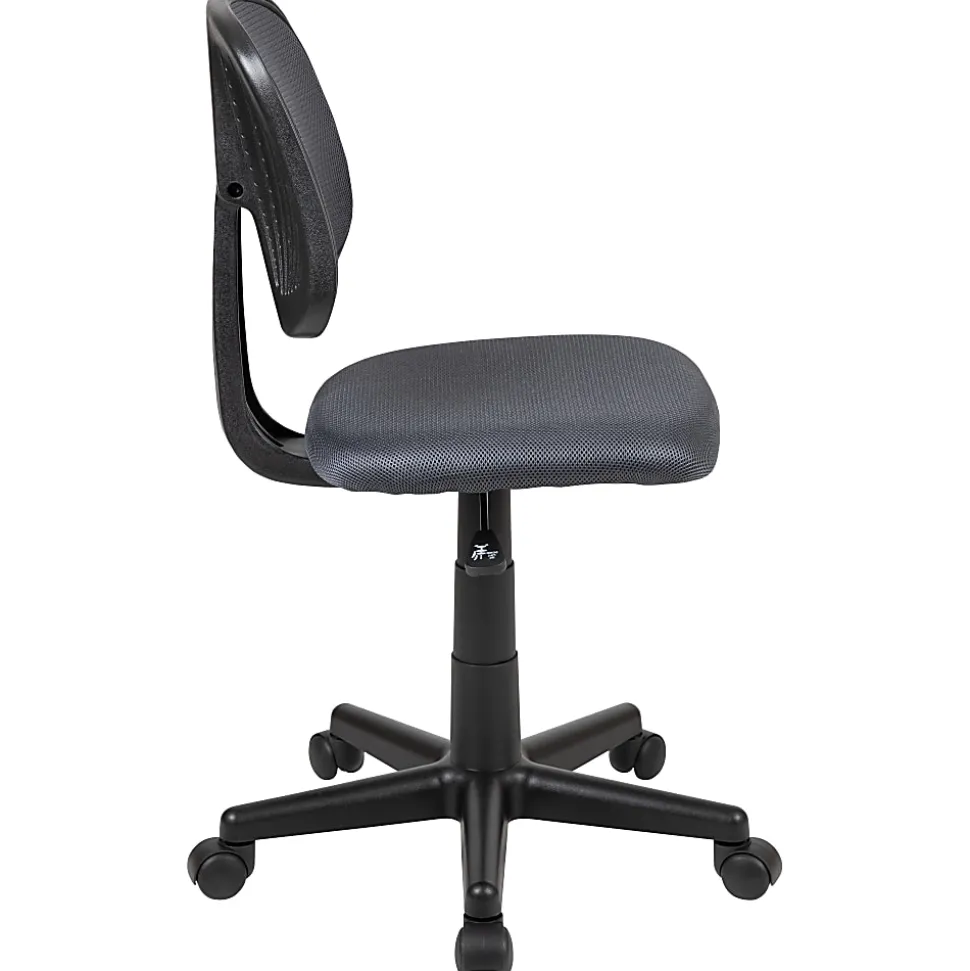 Flash Furniture Flash Fundamentals Mesh Mid-Back Swivel Task Office Chair With Pivot Back, Gray/Black