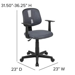 Flash Furniture Flash Fundamentals Mesh Low/Mid-Back Task Chair, Gray