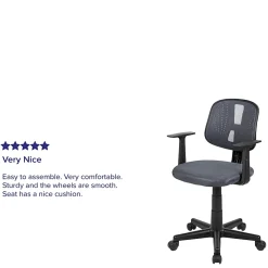 Flash Furniture Flash Fundamentals Mesh Low/Mid-Back Task Chair, Gray