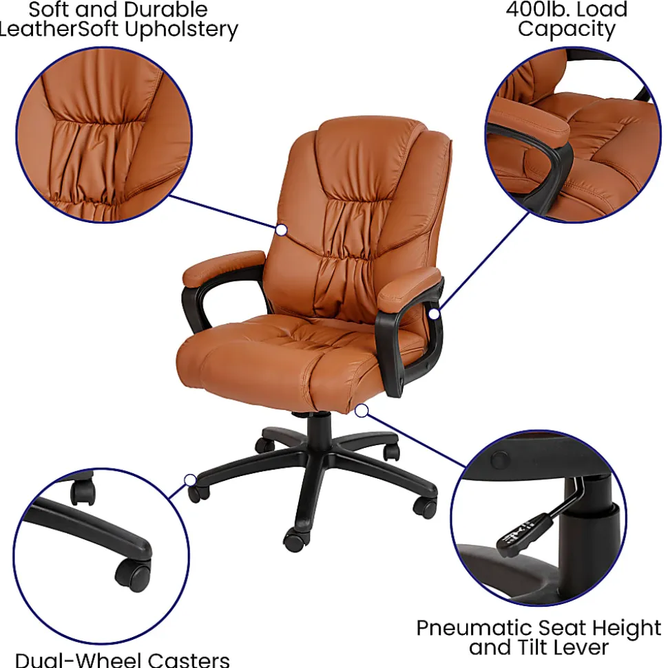 Flash Furniture Flash Fundamentals Big And Tall Office Chair, Brown/Black