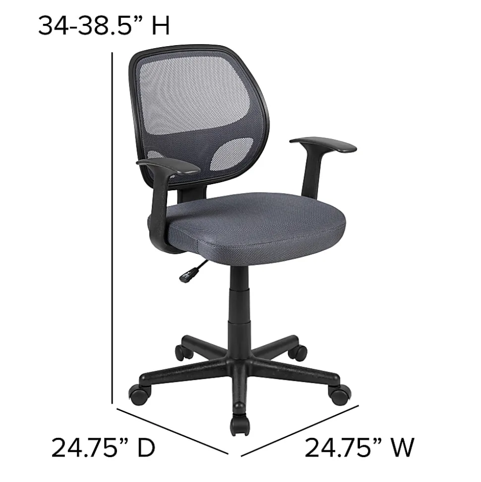 Flash Furniture Flash Fundamentals Mesh Mid-Back Task Chair, Gray