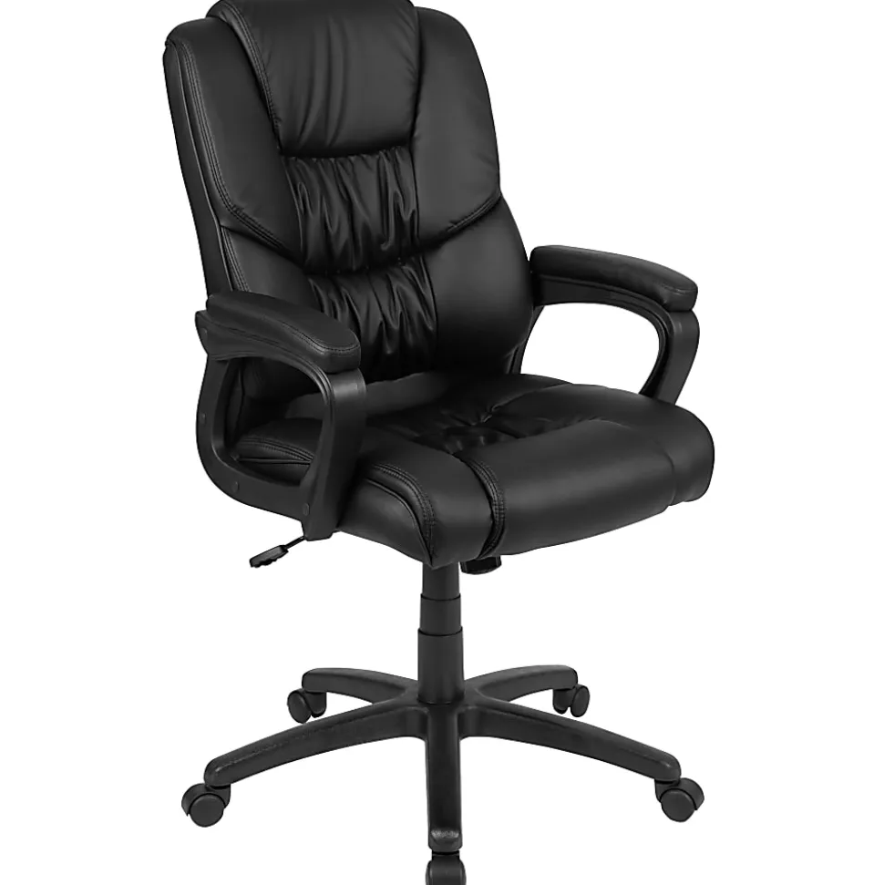 Flash Furniture Flash Fundamentals Big & Tall LeatherSoft™ Faux Leather Office Chair, Black