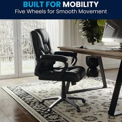 Flash Furniture Flash Fundamentals Big & Tall LeatherSoft™ Faux Leather Office Chair, Black