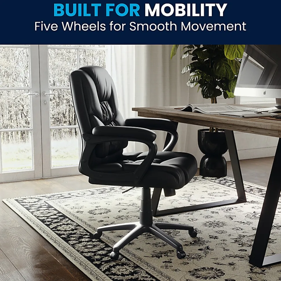 Flash Furniture Flash Fundamentals Big & Tall LeatherSoft™ Faux Leather Office Chair, Black