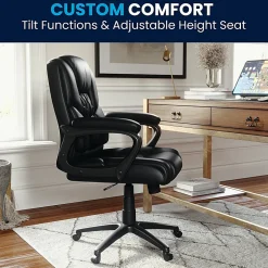 Flash Furniture Flash Fundamentals Big & Tall LeatherSoft™ Faux Leather Office Chair, Black