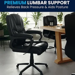 Flash Furniture Flash Fundamentals Big & Tall LeatherSoft™ Faux Leather Office Chair, Black