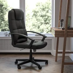 Flash Furniture Flash Fundamentals LeatherSoft™ Faux Leather High-Back Task Chair, Black