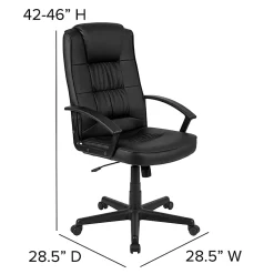 Flash Furniture Flash Fundamentals LeatherSoft™ Faux Leather High-Back Task Chair, Black