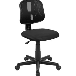 Flash Furniture Flash Fundamentals Mesh Mid-Back Swivel Task Office Chair With Pivot Back, Black