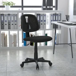 Flash Furniture Flash Fundamentals Mesh Mid-Back Swivel Task Office Chair With Pivot Back, Black