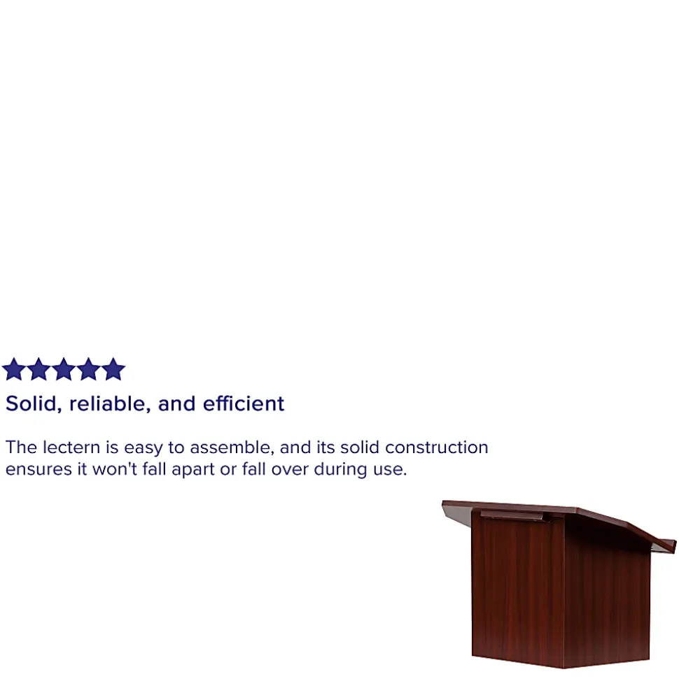 Flash Furniture Foldable Tabletop Lectern, 19"H x 27"W x 16-1/4"D, Mahogany