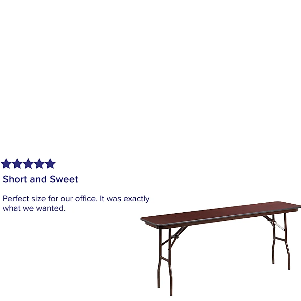 Flash Furniture Folding Training Table, 30"H x 18"W x 72"D, Mahogany, YT1872MELWAL