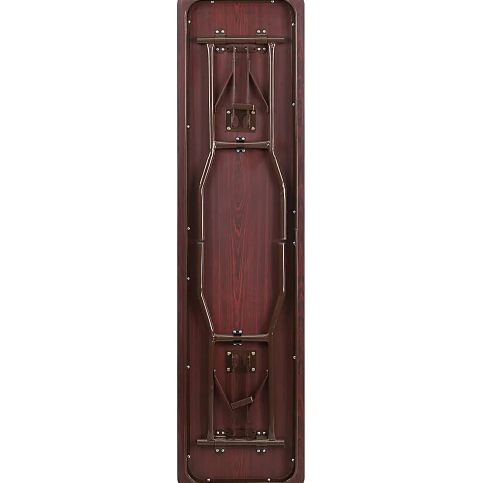 Flash Furniture Folding Training Table, 30"H x 18"W x 72"D, Mahogany, YT1872MELWAL