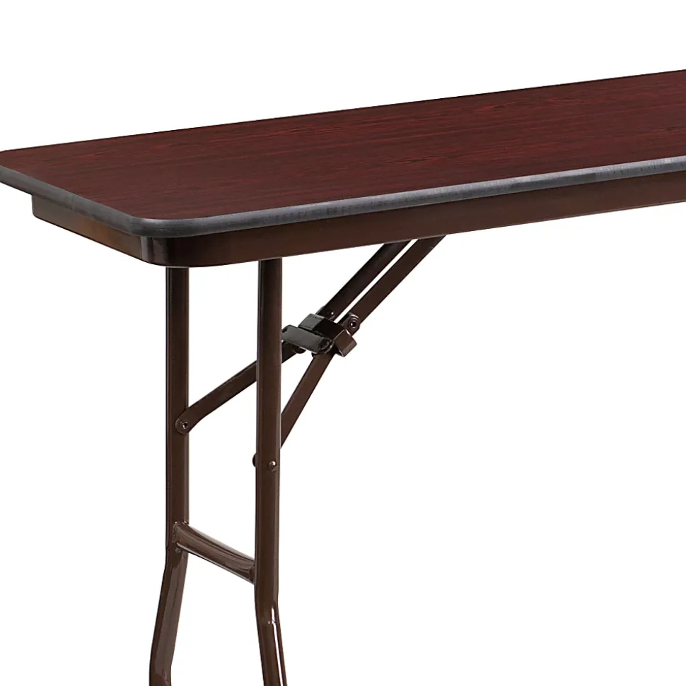 Flash Furniture Folding Training Table, 30"H x 18"W x 72"D, Mahogany, YT1872MELWAL