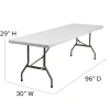 Flash Furniture 8-Foot Granite White Plastic Folding Table, Granite White