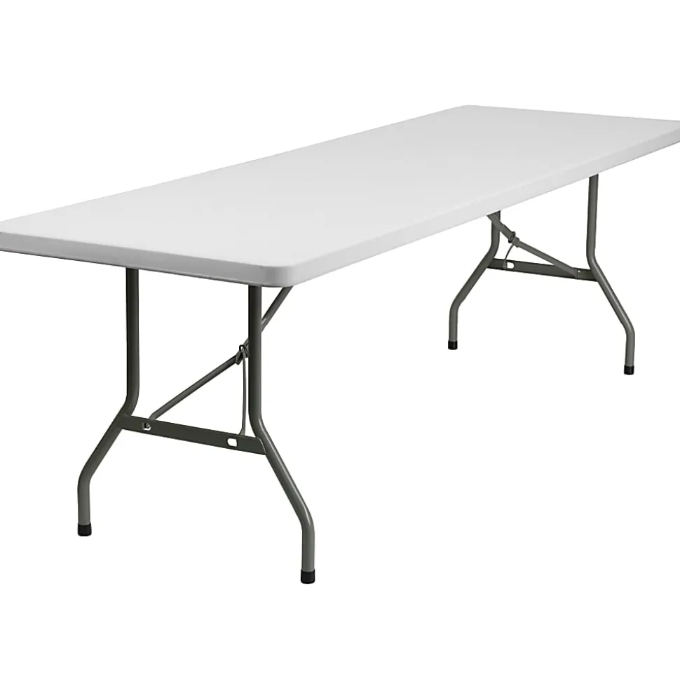 Flash Furniture 8-Foot Granite White Plastic Folding Table, Granite White