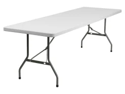 Flash Furniture 8-Foot Granite White Plastic Folding Table, Granite White