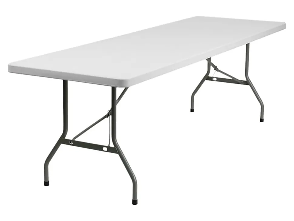 Flash Furniture 8-Foot Granite White Plastic Folding Table, Granite White