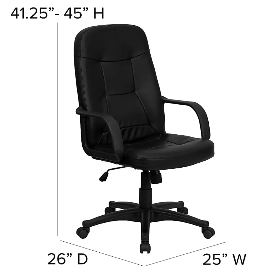 Flash Furniture Glove Vinyl High-Back Swivel Chair, Black