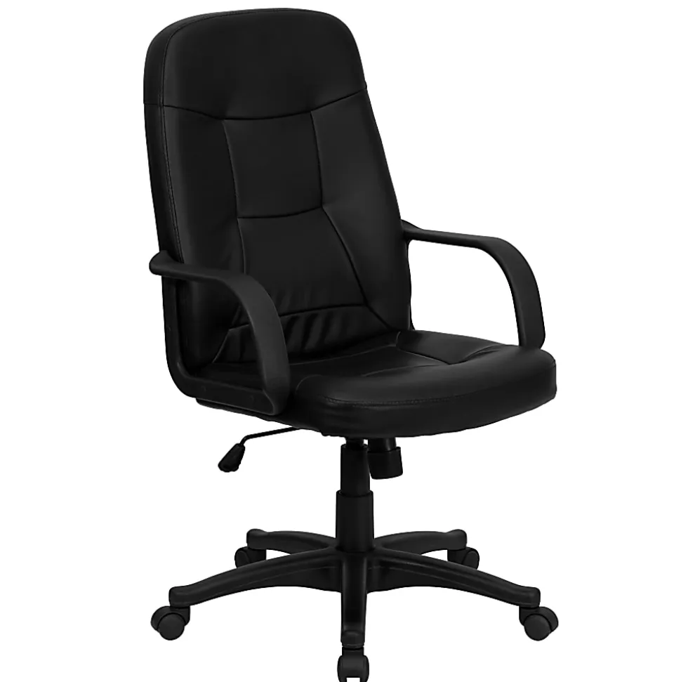 Flash Furniture Glove Vinyl High-Back Swivel Chair, Black