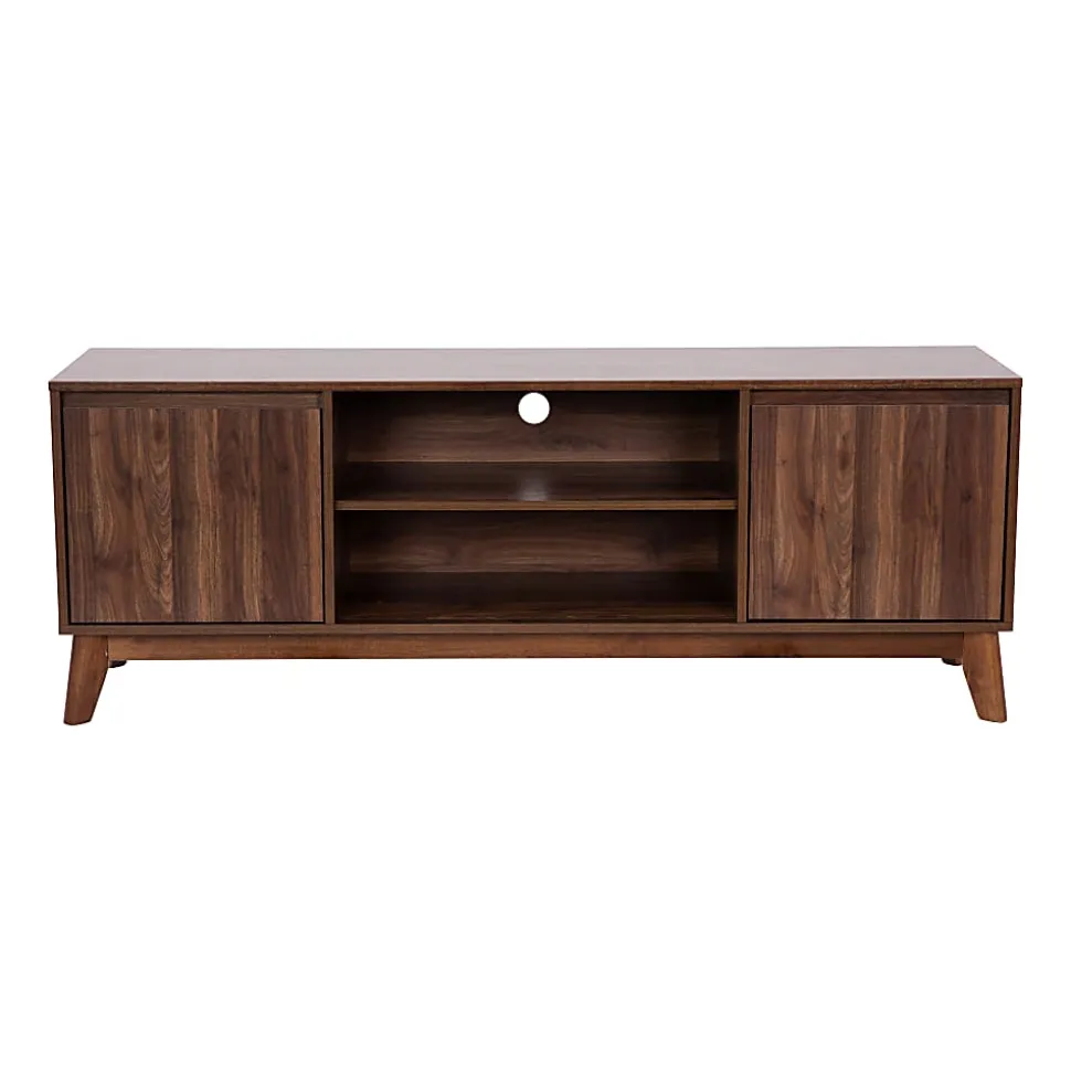 Flash Furniture Hatfield Wood TV Stand For 64" TVs, 21-3/4"H x 64"W x 17-3/4", Dark Walnut