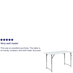 Flash Furniture Height-Adjustable Bi-Fold Plastic Folding Table With Carrying Handle, 29