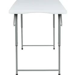 Flash Furniture Height-Adjustable Bi-Fold Plastic Folding Table With Carrying Handle, 29