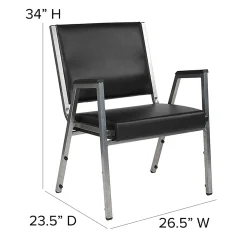 Flash Furniture HERCULES Bariatric Medical Reception Arm Chair With Antimicrobial Protection, Black