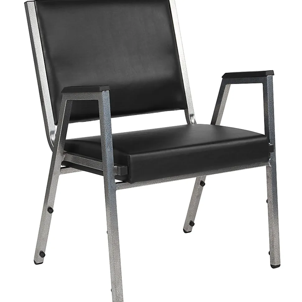 Flash Furniture HERCULES Bariatric Medical Reception Arm Chair With Antimicrobial Protection, Black
