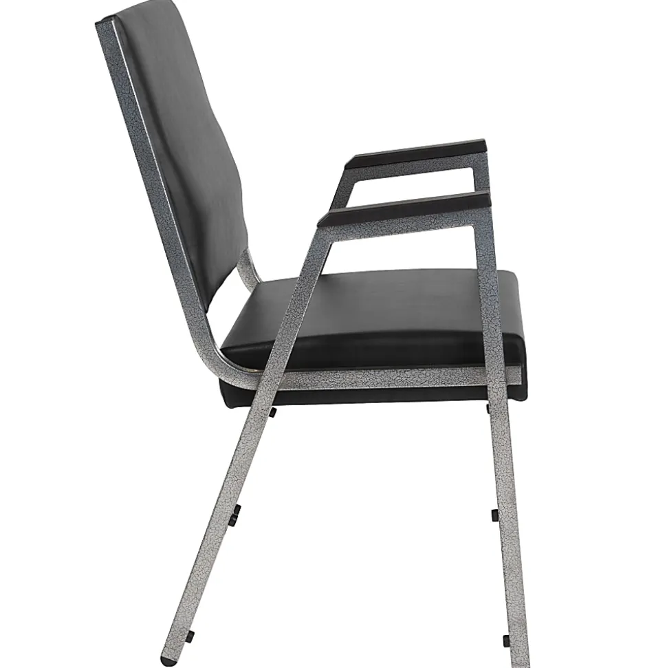 Flash Furniture HERCULES Bariatric Medical Reception Arm Chair With Antimicrobial Protection, Black