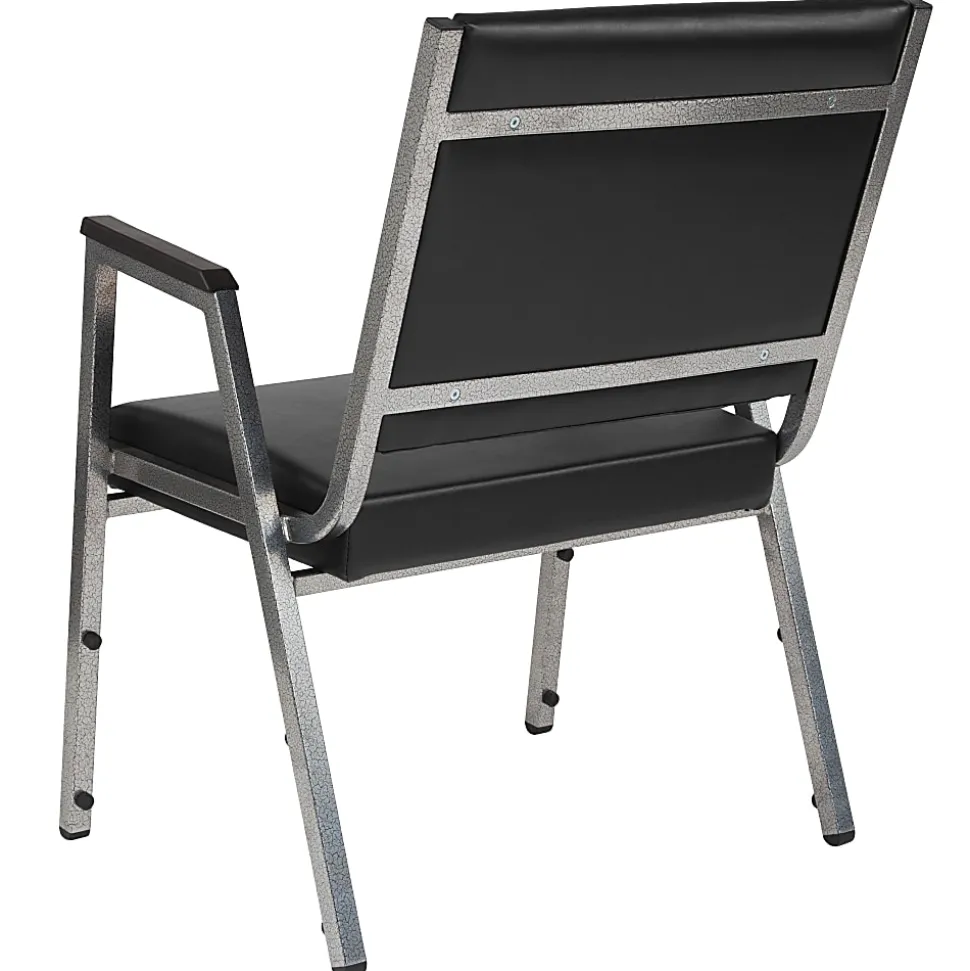 Flash Furniture HERCULES Bariatric Medical Reception Arm Chair With Antimicrobial Protection, Black