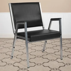 Flash Furniture HERCULES Bariatric Medical Reception Arm Chair With Antimicrobial Protection, Black