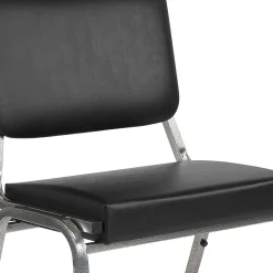 Flash Furniture HERCULES Bariatric Medical Reception Chair With 3/4-Panel Back, Black/Silver Vein