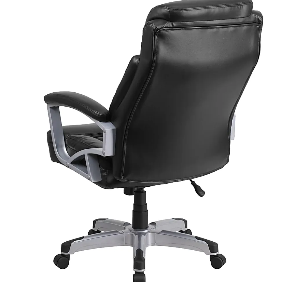 Flash Furniture Hercules Big & Tall Ergonomic LeatherSoft™ Faux Leather High-Back Swivel Office Chair, Black
