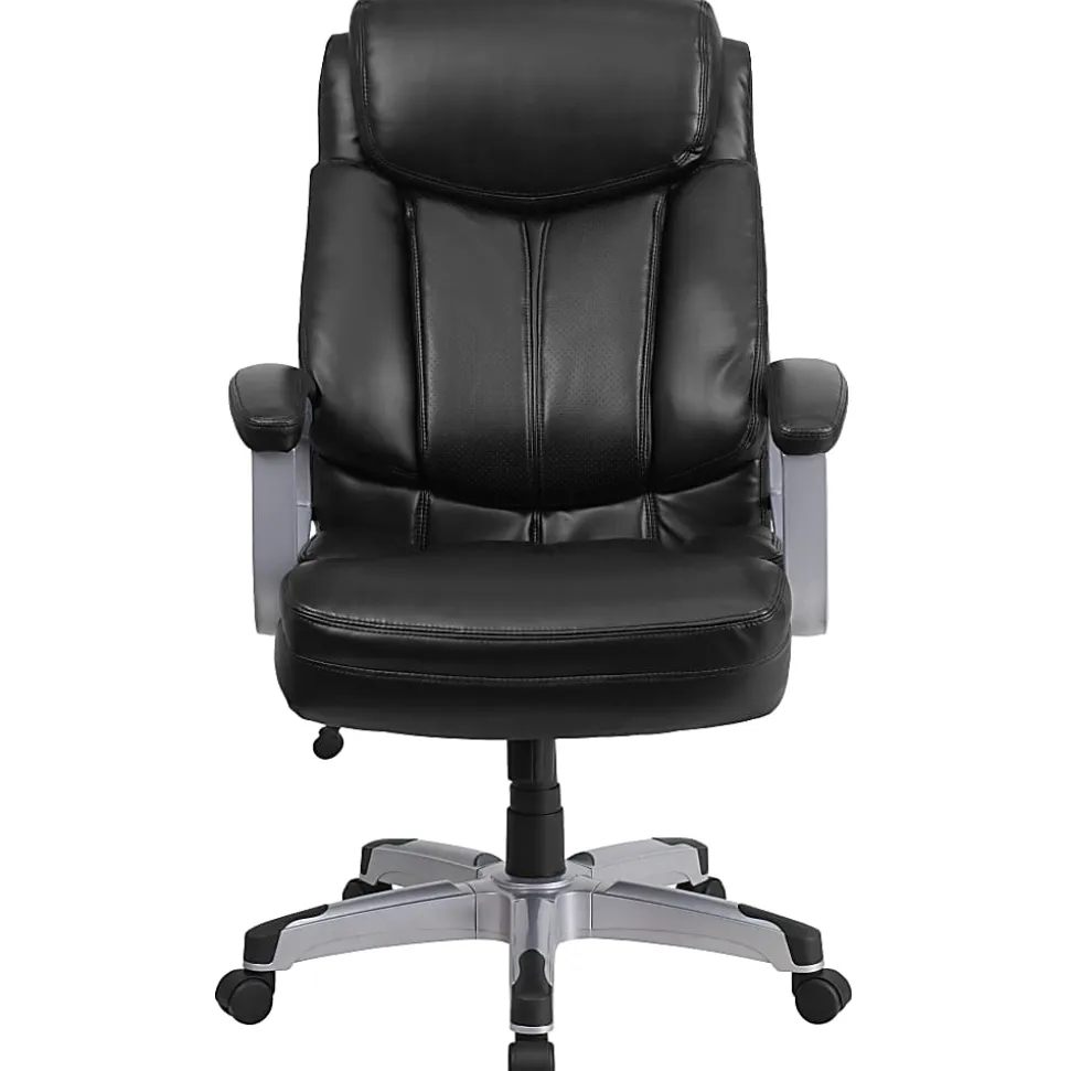 Flash Furniture Hercules Big & Tall Ergonomic LeatherSoft™ Faux Leather High-Back Swivel Office Chair, Black