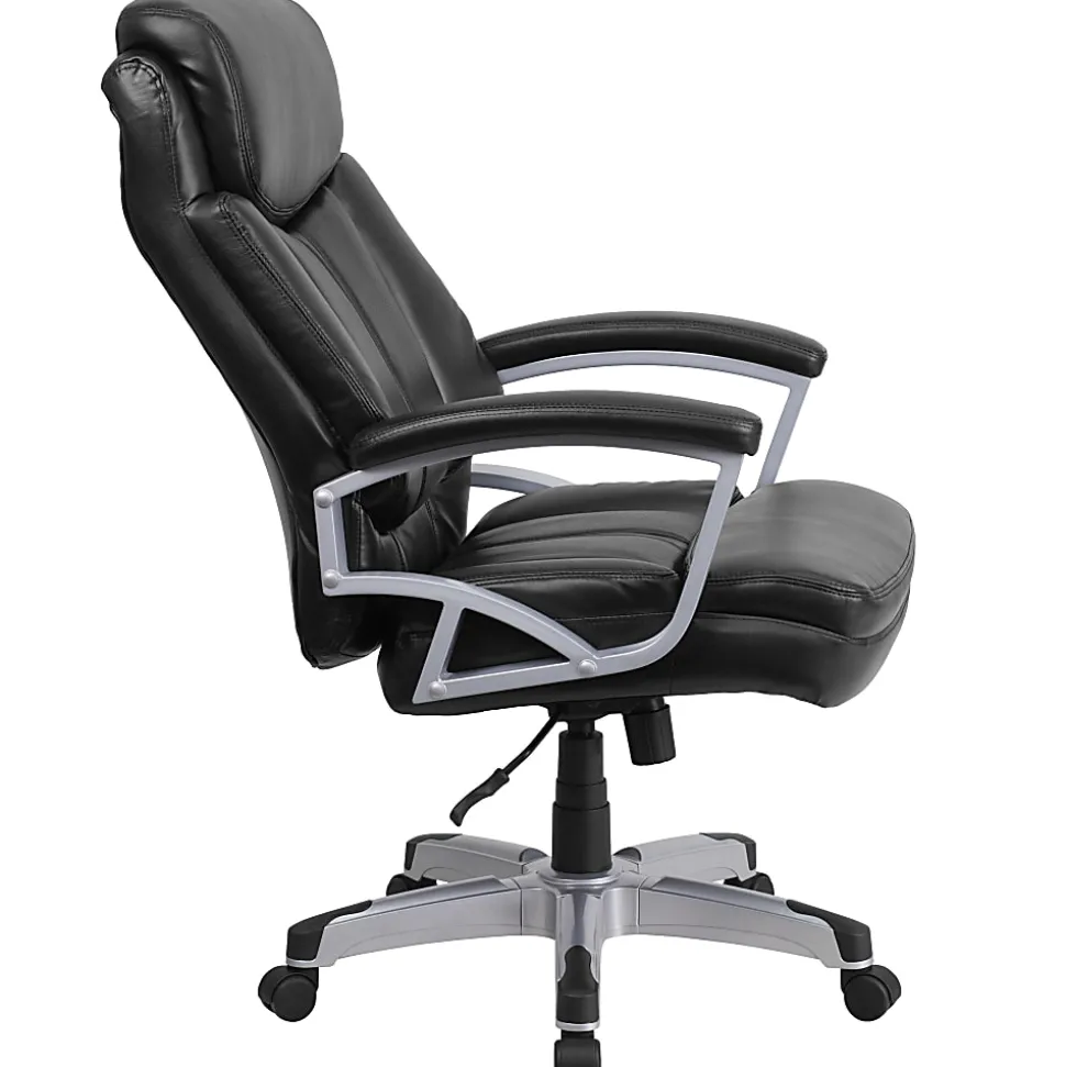 Flash Furniture Hercules Big & Tall Ergonomic LeatherSoft™ Faux Leather High-Back Swivel Office Chair, Black