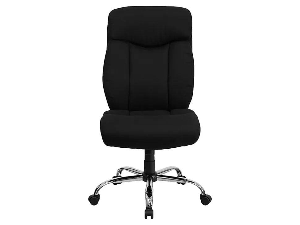 Flash Furniture Hercules Big And Tall High-Back Ergonomic Office Chair With Full Headrest And Chrome Base, Black Fabric