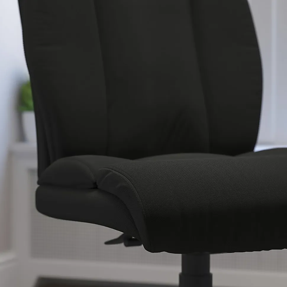 Flash Furniture Hercules Big And Tall High-Back Ergonomic Office Chair With Full Headrest And Chrome Base, Black Fabric