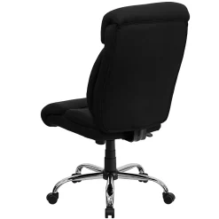 Flash Furniture Hercules Big And Tall High-Back Ergonomic Office Chair With Full Headrest And Chrome Base, Black Fabric