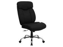 Flash Furniture Hercules Big And Tall High-Back Ergonomic Office Chair With Full Headrest And Chrome Base, Black Fabric