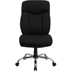 Flash Furniture Hercules Big And Tall High-Back Ergonomic Office Chair With Full Headrest And Chrome Base, Black Fabric