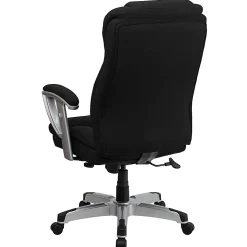 Flash Furniture Hercules Big And Tall Fabric Swivel Office Chair With Adjustable Arms, Black