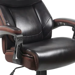 Flash Furniture Hercules Big & Tall Ergonomic LeatherSoft™ Faux Leather Office Chair With Height-Adjustable Headrest, Brown/Gray