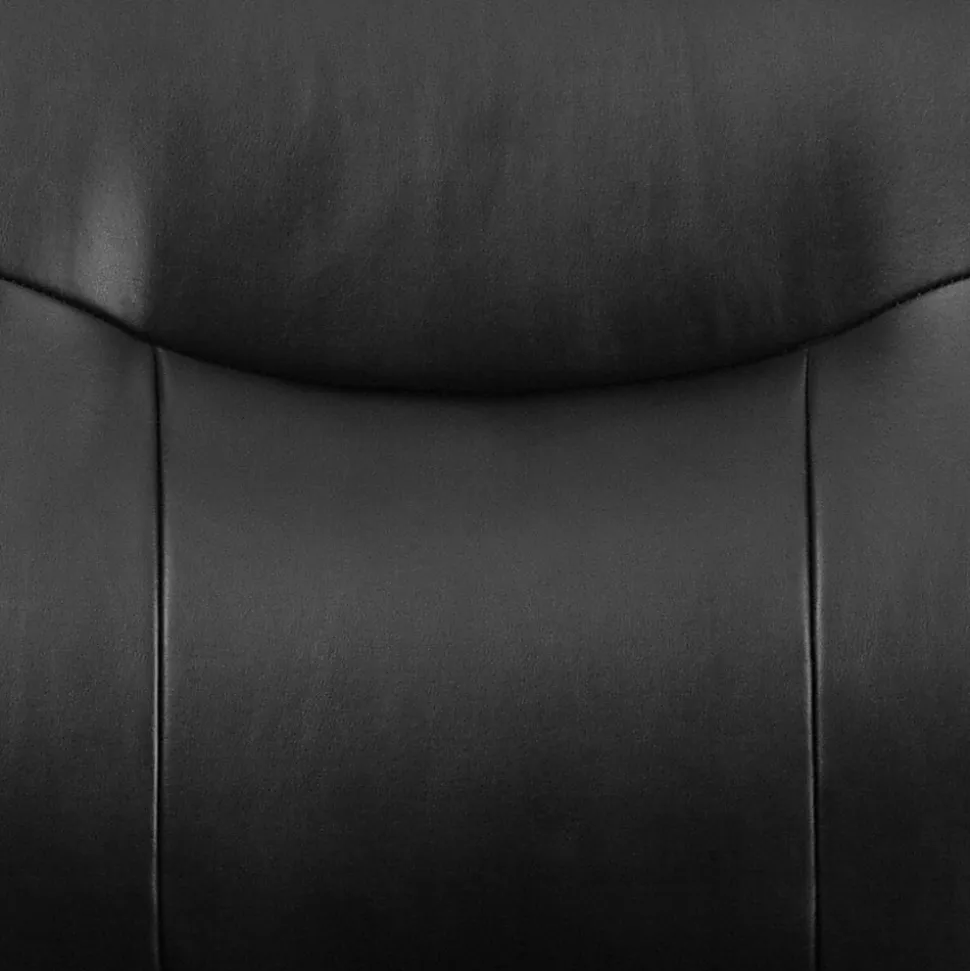 Flash Furniture Hercules Big & Tall LeatherSoft™ Faux Leather Low-Back Side Chair With Sled Base, Black
