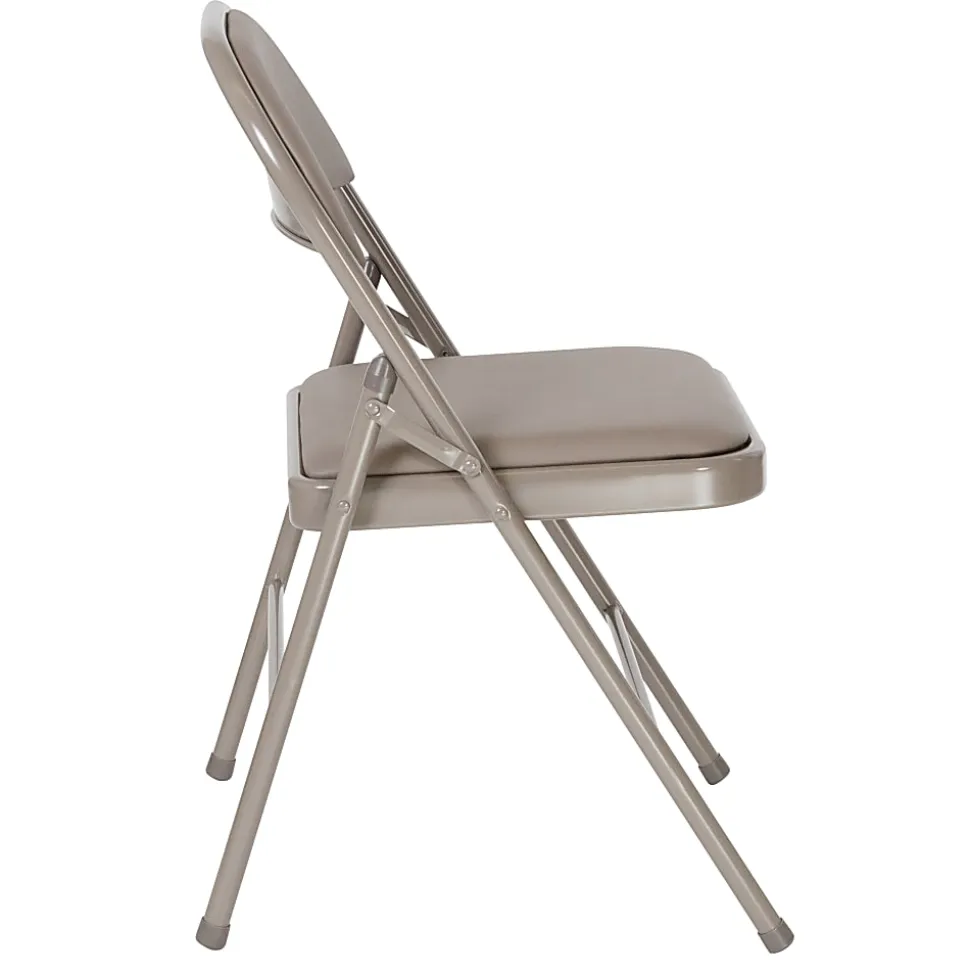 Flash Furniture Hercules Double-Braced Vinyl Folding Chairs, Set Of 4 Folding Chairs, Gray