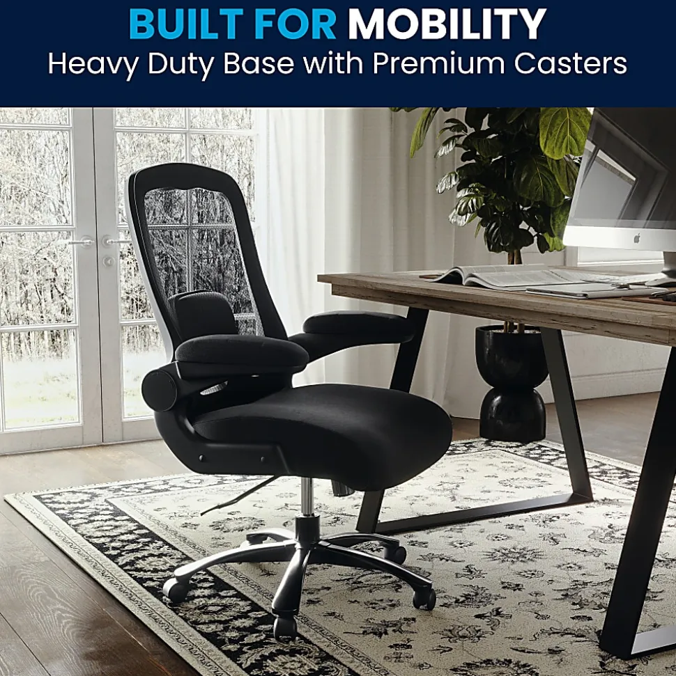 Flash Furniture Hercules Fabric High-Back Big And Tall Ergonomic Office Chair, Black