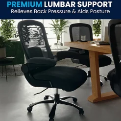 Flash Furniture Hercules Fabric High-Back Big And Tall Ergonomic Office Chair, Black