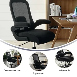 Flash Furniture Hercules Fabric High-Back Big And Tall Ergonomic Office Chair, Black