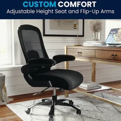 Flash Furniture Hercules Fabric High-Back Big And Tall Ergonomic Office Chair, Black